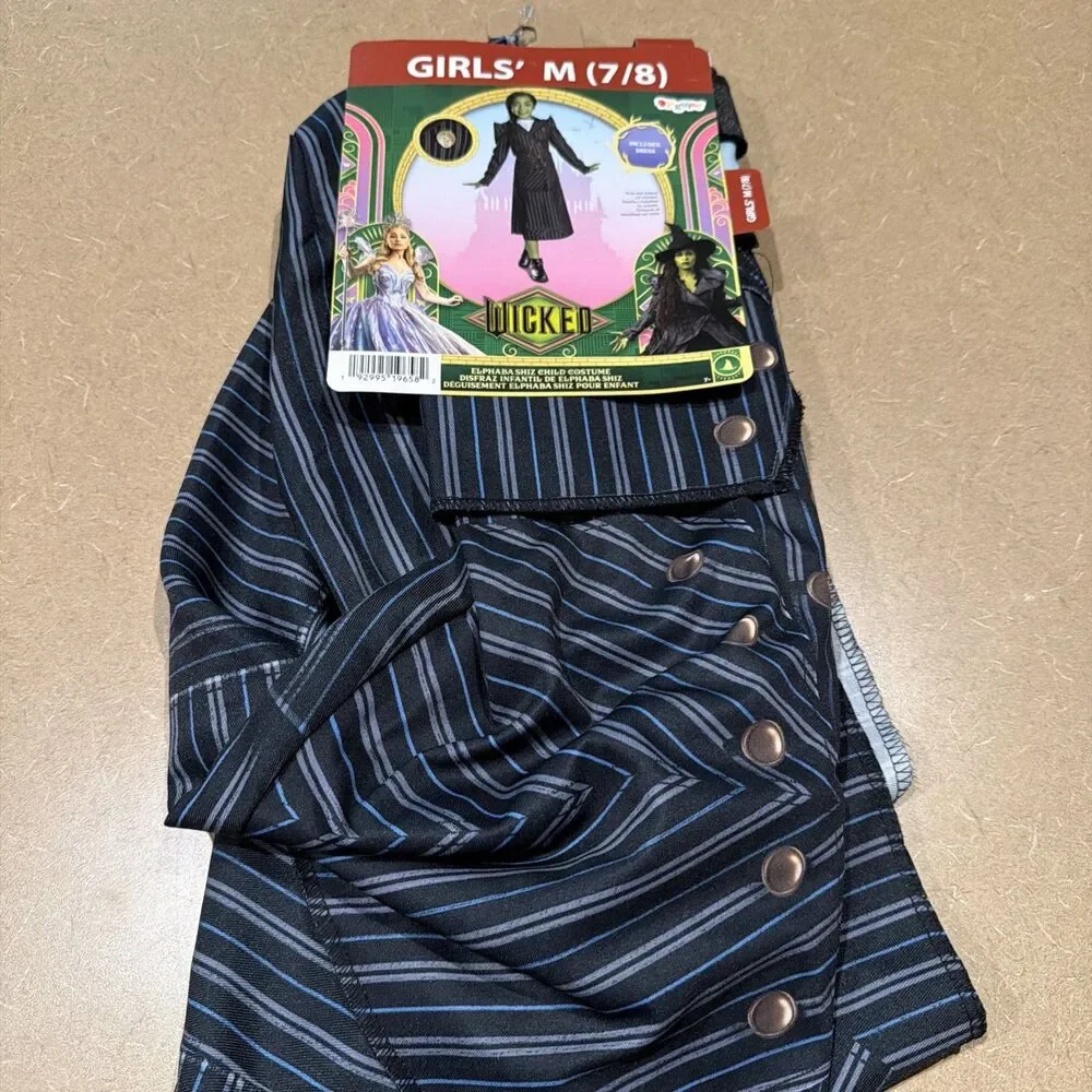 Wicked Elphaba Shiz University Costume Dress Kids Size Medium 7-8 Halloween Girl